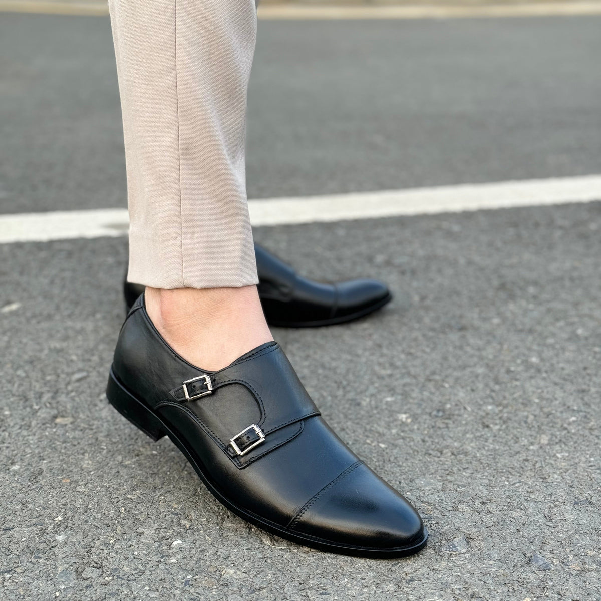 Handmade Premium Leather Double Monks SS-115 Black