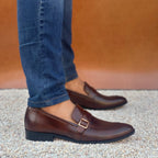 Handmade Single Strap TAN Leather Shoes SS-2008