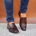 Handmade Single Strap TAN Leather Shoes SS-2008