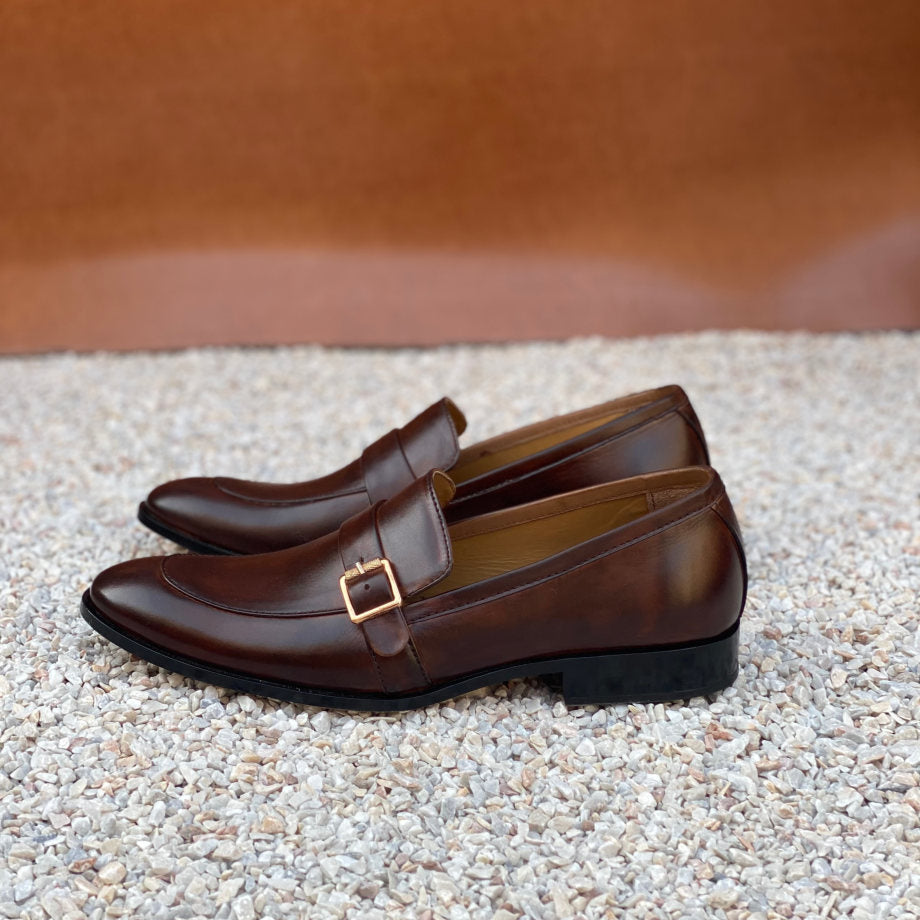 Handmade Single Strap TAN Leather Shoes SS-2008