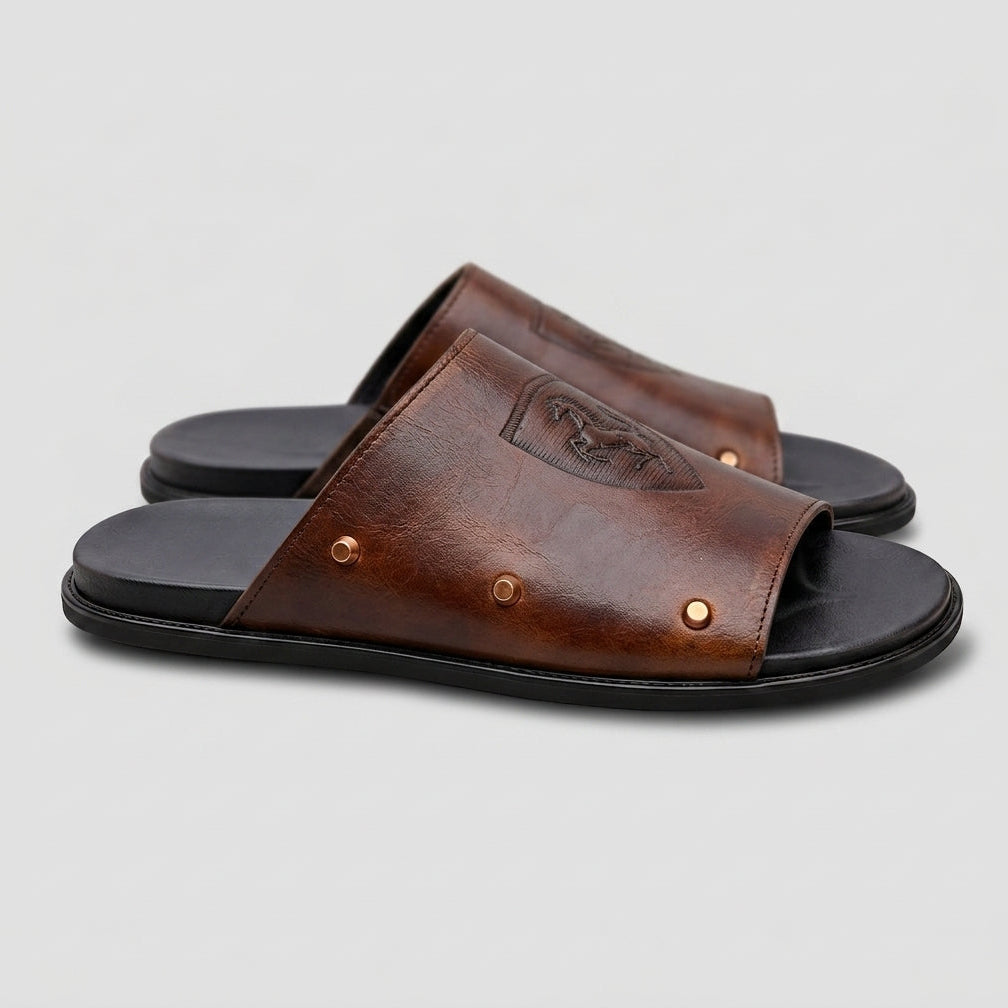 The Italian Brown Leather Chappal SS-2052