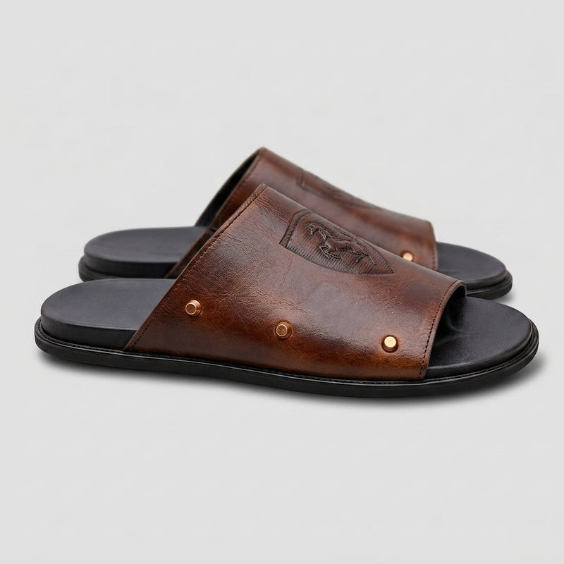 The Italian Brown Leather Chappal SS-2052
