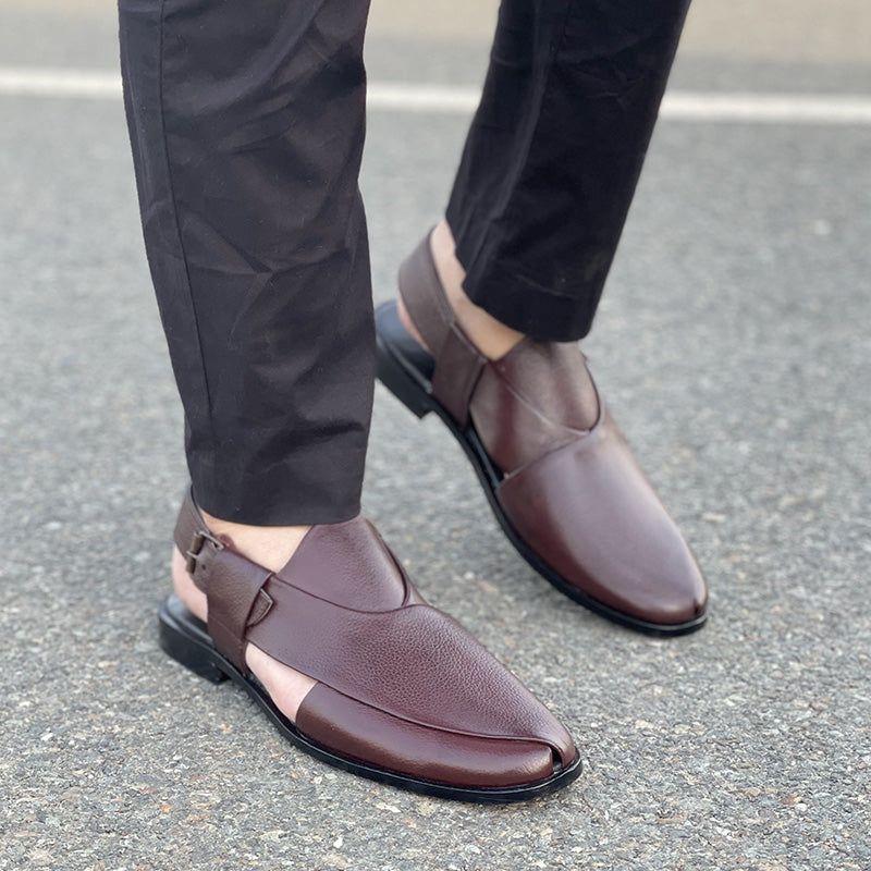 Hand Stitched Pure Leather Kheri SS-175 Maroon Secondary image