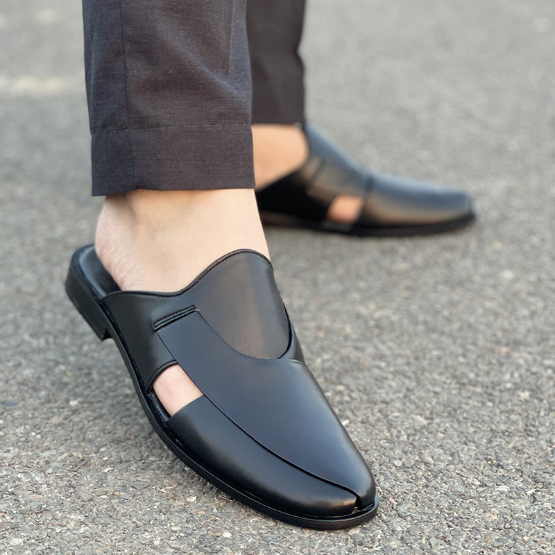 The Vintage Leather Mule SS-172 Black Main image