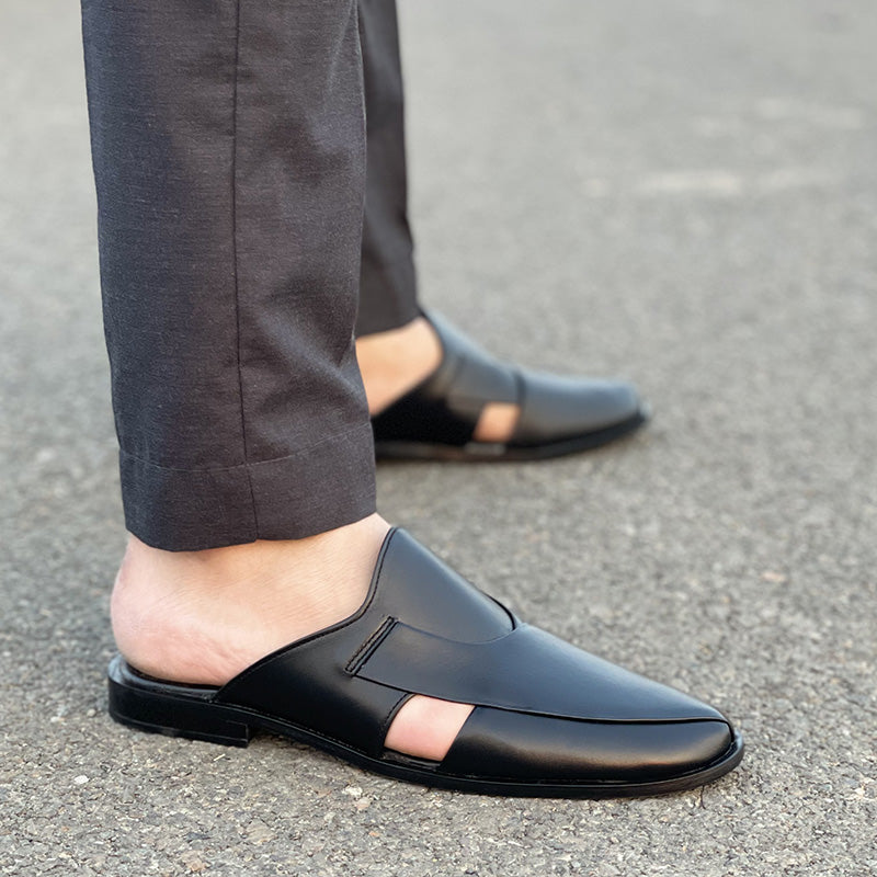 The Vintage Leather Mule SS-172 Black Secondary image
