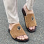 Hand made PU Sole Leather Suede Chappal SS-2353 Brown