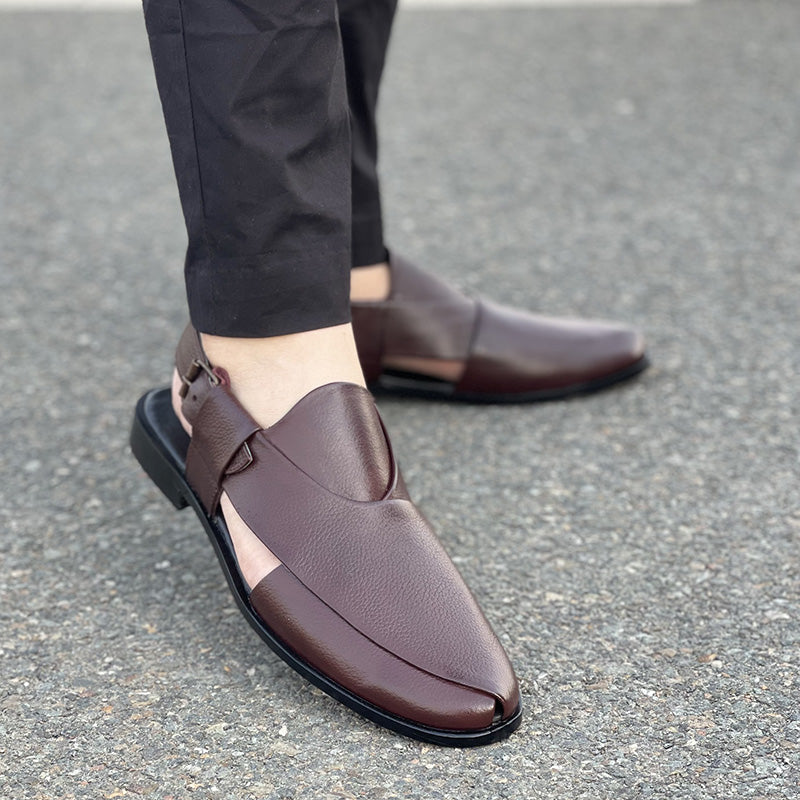 Hand Stitched Pure Leather Kheri SS-175 Maroon Main image