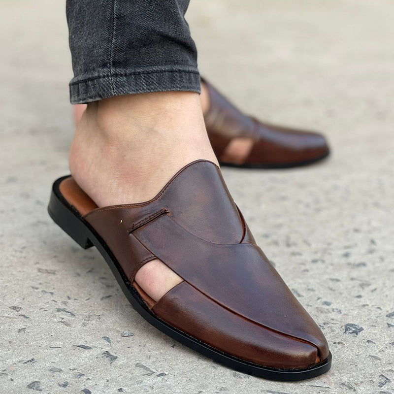The Vintage Leather Mule SS-172 Brown Main image