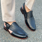 Hand Stitched Pure Leather Kheri SS-175 Black