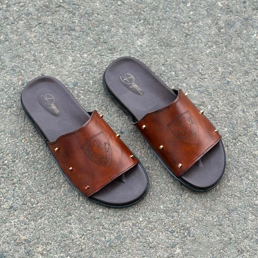 The Italian Brown Leather Chappal SS-2052