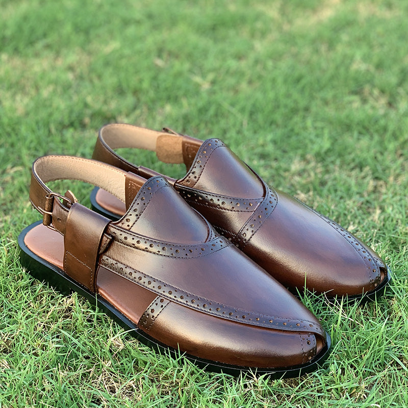Hand Stitched Pure Leather Kaptaan Kheri SS-174 Brown Secondary image