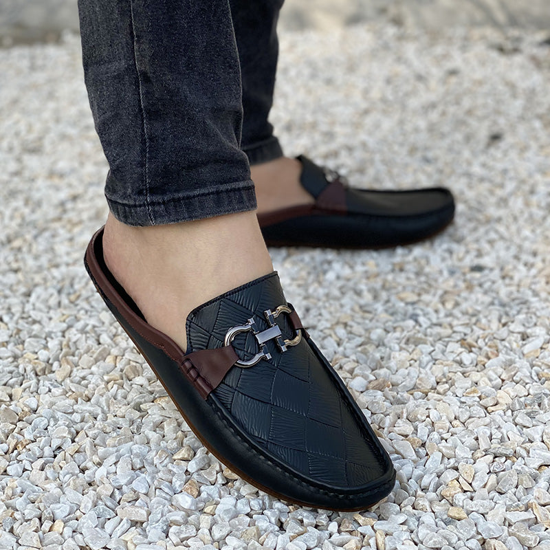 The New Textured Backless Loafer SS-2340 Black Main image