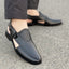 black hand stitched pure leather Kheri with a rubber sole